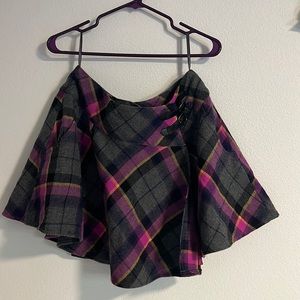 Ted Baker Purple Tartan Plaid Pleated Mini Skirt
